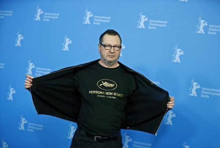 The world premier of <i>Nymphomaniac Volume I</i> by Lars von Trier took place at the 64th Berlin Film Festival. The Danish director wearing a jersey saying 'persona non grata'. ©Reuters 