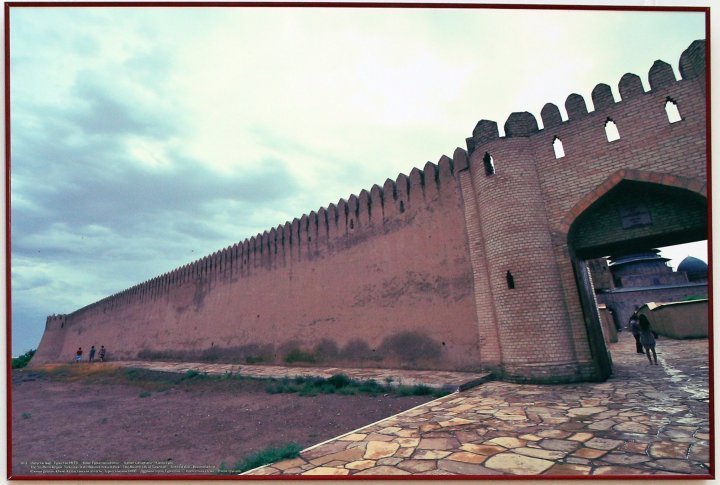 The ancient city of Turkestan. Defensive Wall. Reconstruction. Turkestan National Park. South Kazakhstan Oblast. 

Turkestan is one of Kazakh few historic cities that date back to the 4th century AD. 