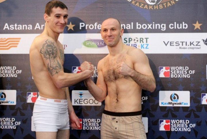 Vasilii Belous and Konstantin Snigur (73 kg). Photo by Vesti.kz©. Yaroslav Radlovskiy