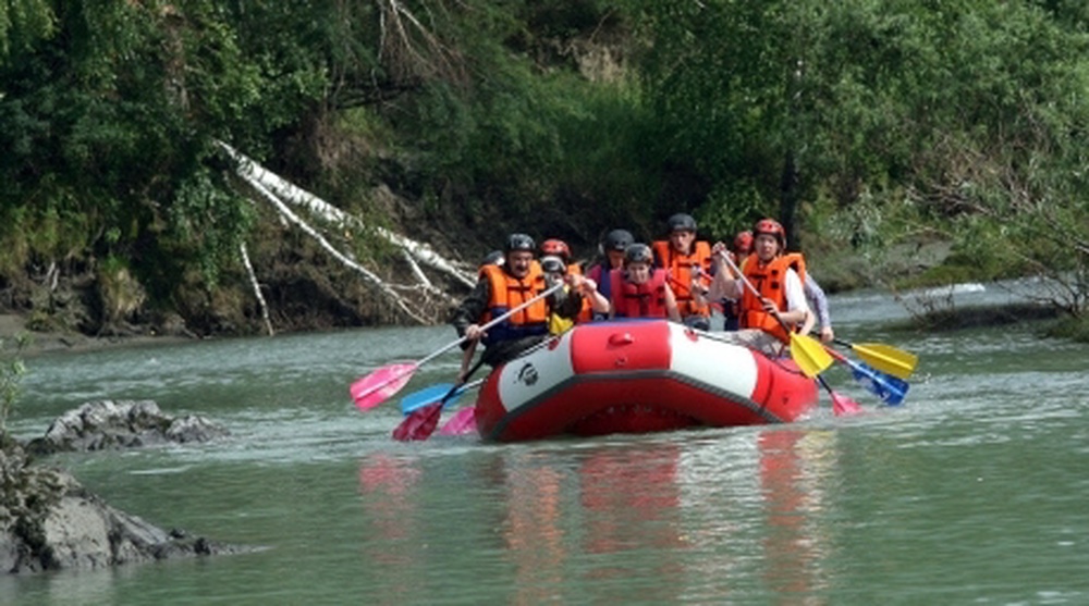 Raft on Katun river in Altai. ©RIA Novosti