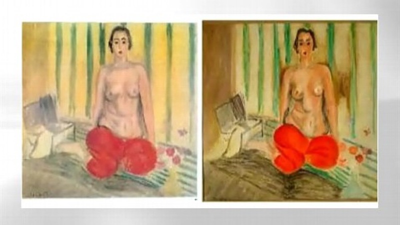 The original and the copy of Matisse's <i>Odalisque in Red Pants</i>. Photo courtesy of abcnews.go.com