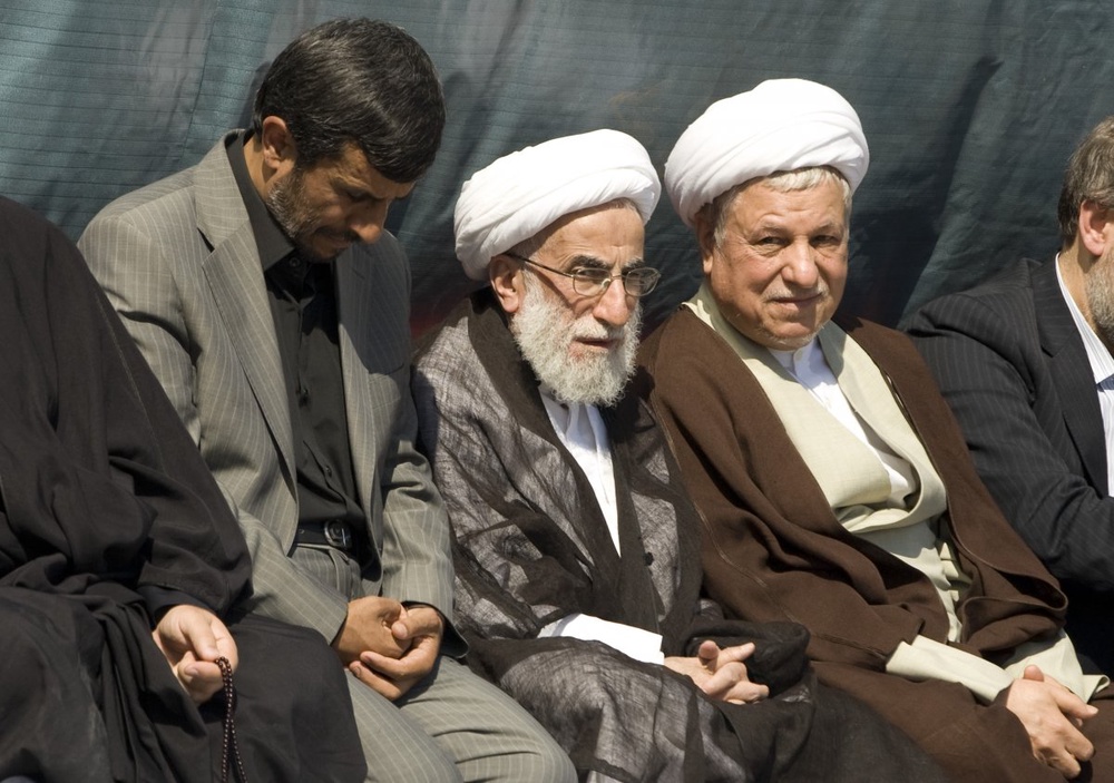 Iran's President Mahmoud Ahmadinejad, Guardian Council head Ayatollah Ahmad Janati and former President Akbar Hashemi Rafsanjani. ©REUTERS/Caren Firouz 