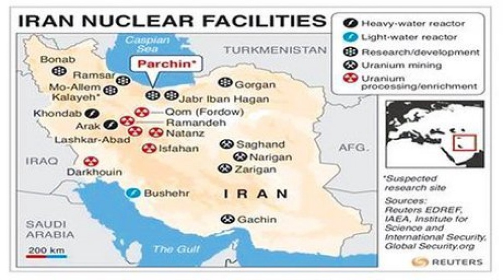 Map of Iran's nuclear facilities. ©REUTERS