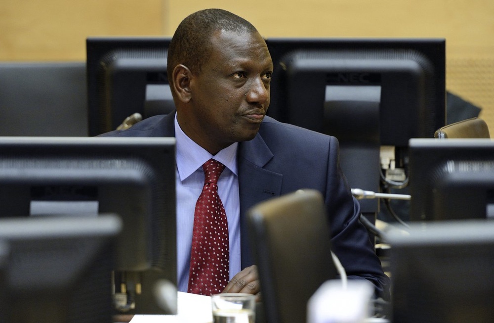 William Ruto sits in the courtroom of the International Criminal Court. ©REUTERS/Lex van Lieshout/Pool 