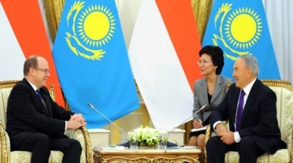 Kazakhstan President Nursultan Nazarbayev (R) and Sovereign Prince of Monaco Albert II (L). Photo courtesy of the President's press-service