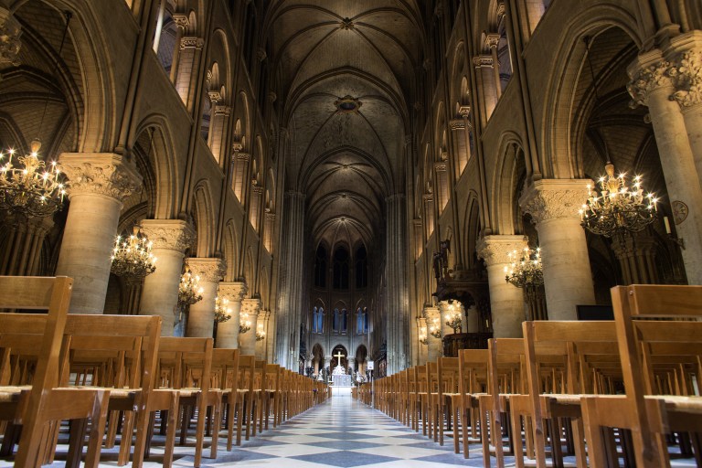 The inside of the Notre-Dame de Paris cathedral. ©AFP