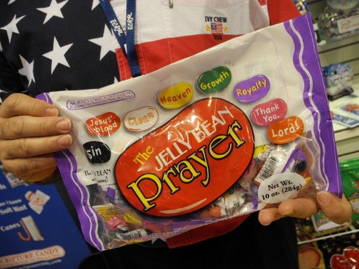 A bag of Jelly Bean Prayer cnady. ©AFP 