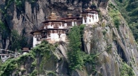 The Taktsang Monastery, popularly known as the Tiger's Nest, stands on a hillside near Paro. ©AFP 