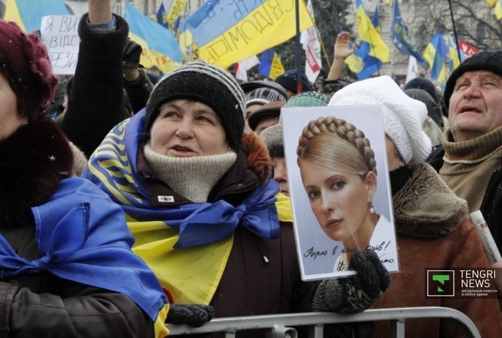 The protesters believe that Yuliya Timoshenko's release should become the main prove of independence. ©Vladimir Prokopenko