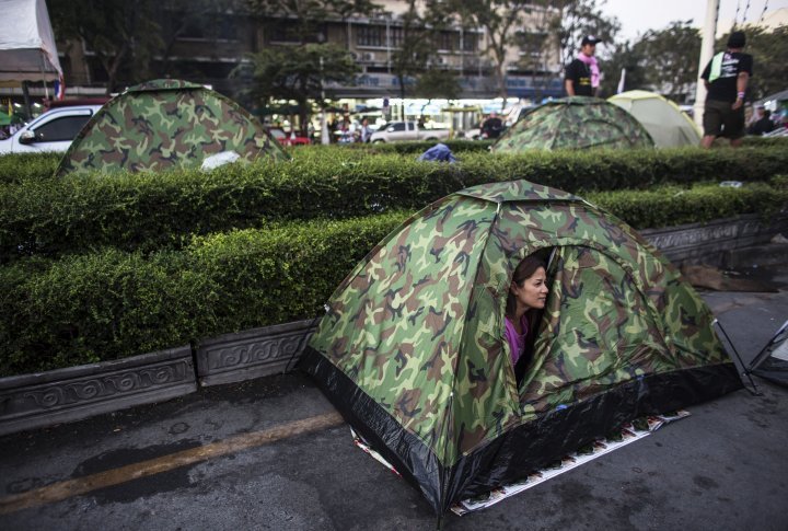 Protesters are resting in tents. ©Reuters