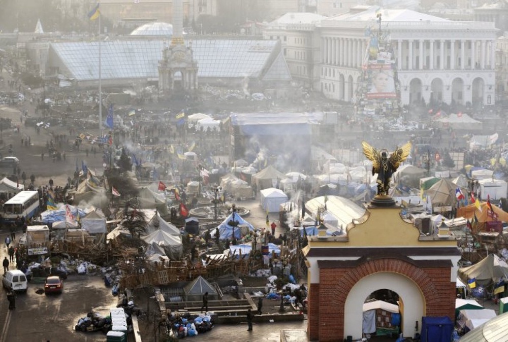 A general view of the protestors camp at the Maidan in Kiev. ©Reuters 