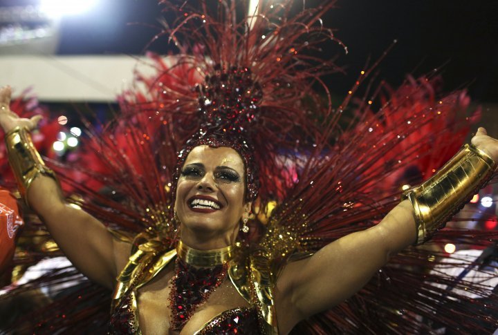 Drum Queen Viviane Araujo of the Salgueiro samba school. ©Reuters