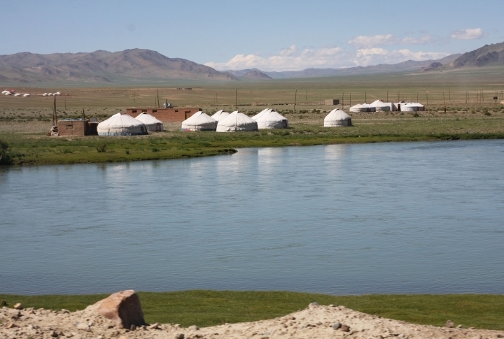 Mongols nomadise by villages frequently locating the stops at the river shores. ©Zhuldyz Seisenbekova