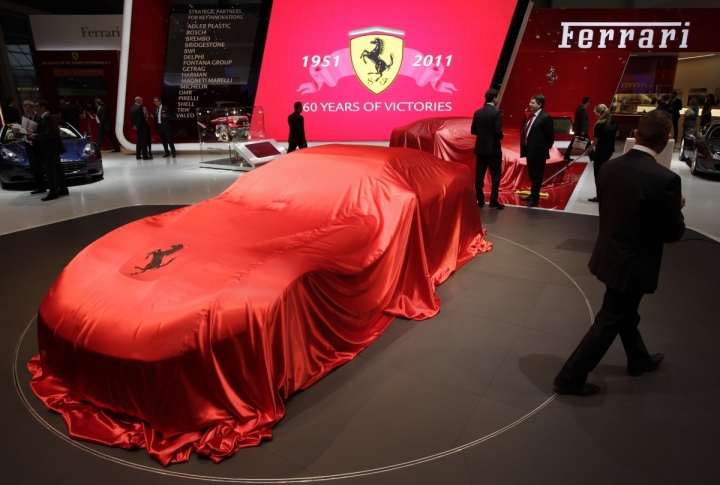 New Ferrari ready for show. ©REUTERS