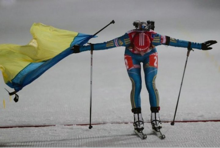 Victory of Ukraine in the women's relay race. Photo courtesy of biathlonrus.com