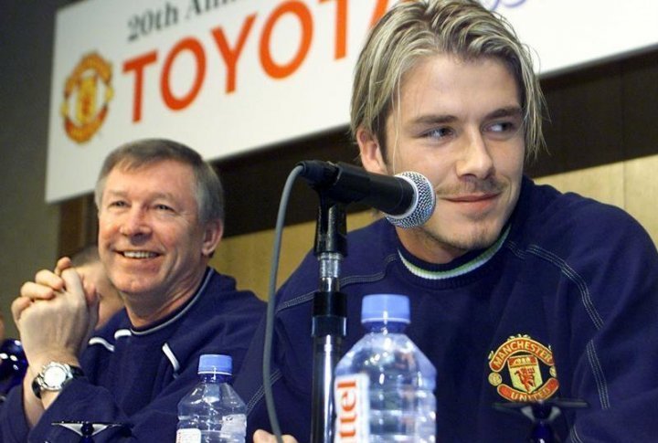 1998-99 European champion Manchester United's midfielder David Beckham. ©REUTERS