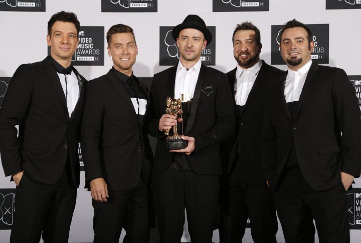Justin Timberlake with his former band N Sync. Фото ©REUTERS