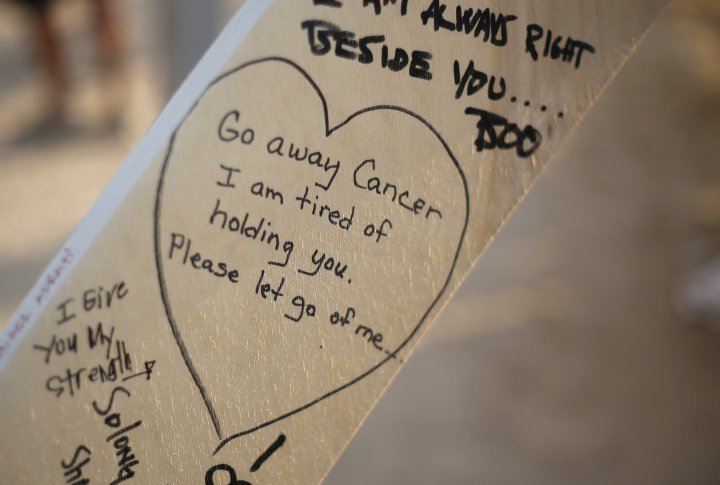 Messages are left by participants at the Temple of Whollyness.  ©REUTERS