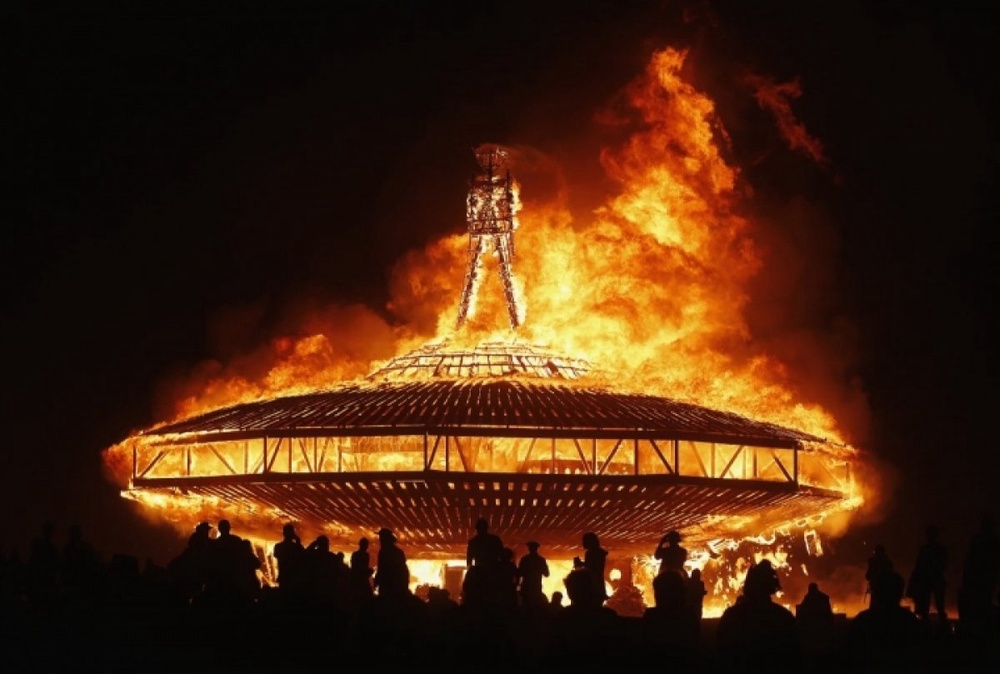 The Man burns during the Burning Man 2013 arts and music festival in the Black Rock Desert of Nevada. ©REUTERS