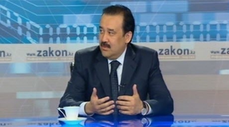 Kazakhstan Prime-Minister Karim Massimov. Screenshot from online-conference at zakon.kz 