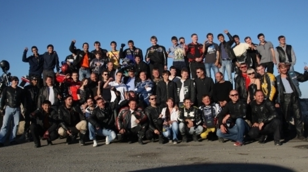 Participants of the bike race. Tengrinews.kz stock photo