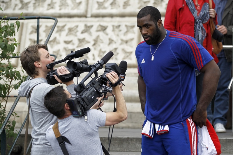 French judo 2009 world champion Teddy Riner speaks to the media. ©Reuters