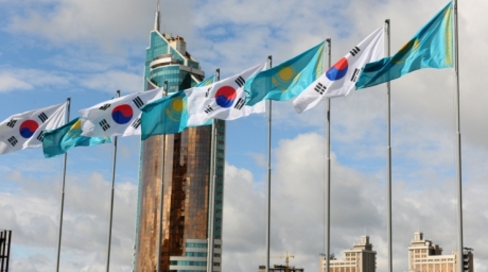 Flags of Kazakhstan and South Korea. Photo courtesy of flickr.com
