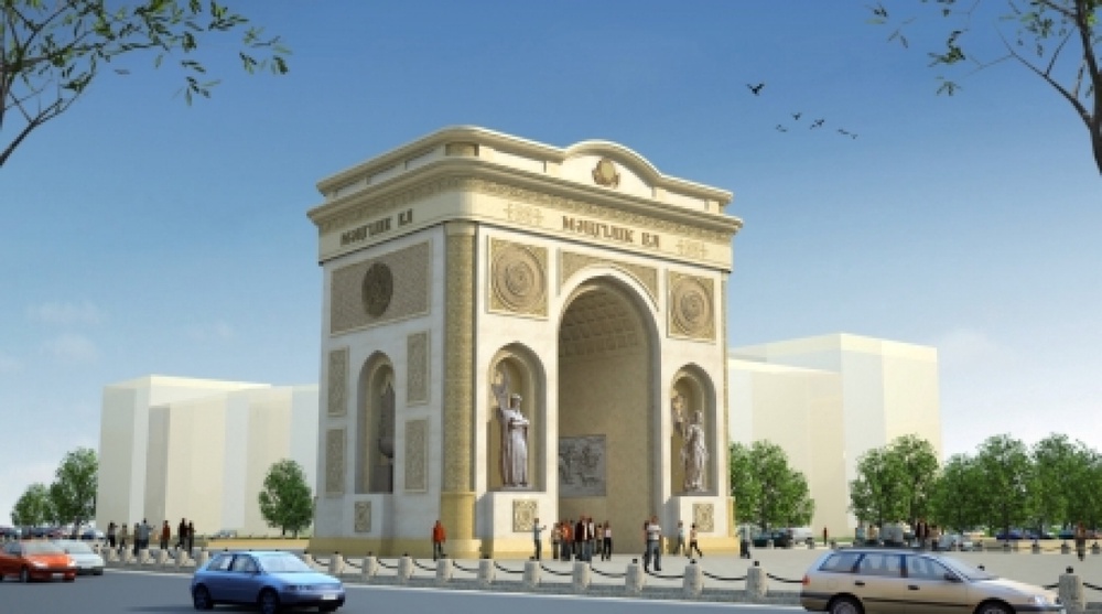 height of the future Triumphal arch is 21.5 meters.
