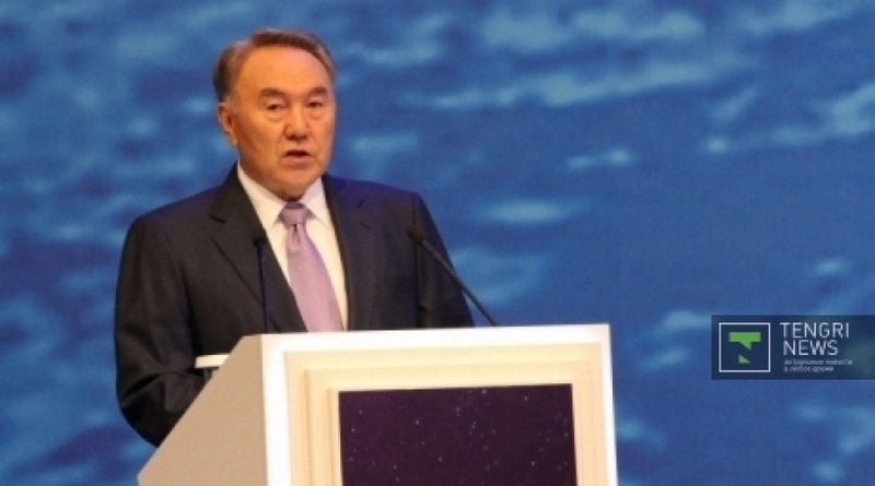 Kazakhstan President Nursultan Nazarbayev at the International Nuclear-Free World Forum. ©Danial Okassov