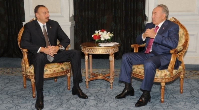 Kazakhstan President Nursultan Nazarbayev and President of Azerbaijan Ilkham Aliyev. Photo courtesy of prezident.az.