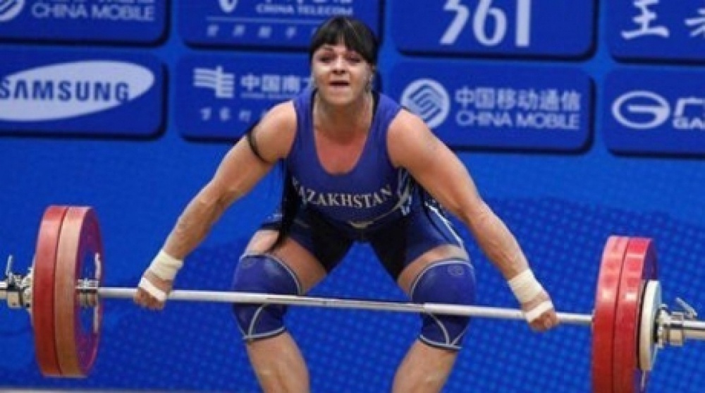 Kazakhstan weight-lifter Svetlana Podobedova. Photo courtesy of russian.news.cn