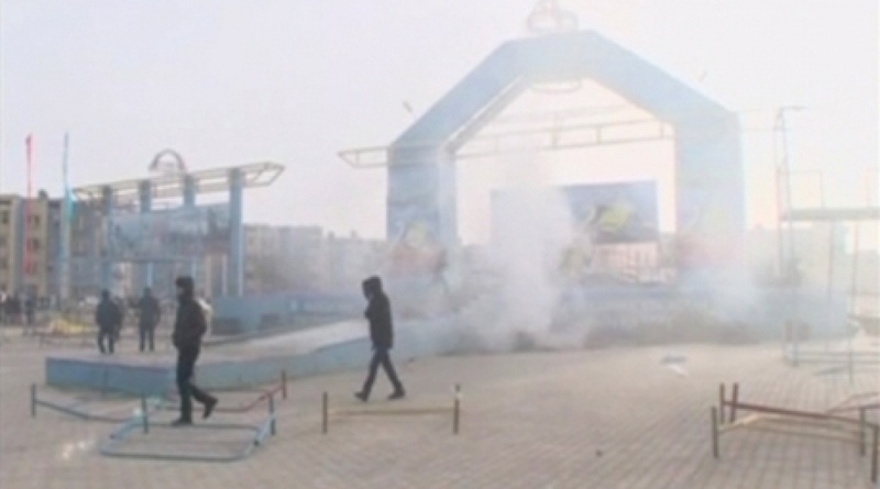 The unrest in Zhanaozen. Photo courtesy of REUTERS/Reuters TV
