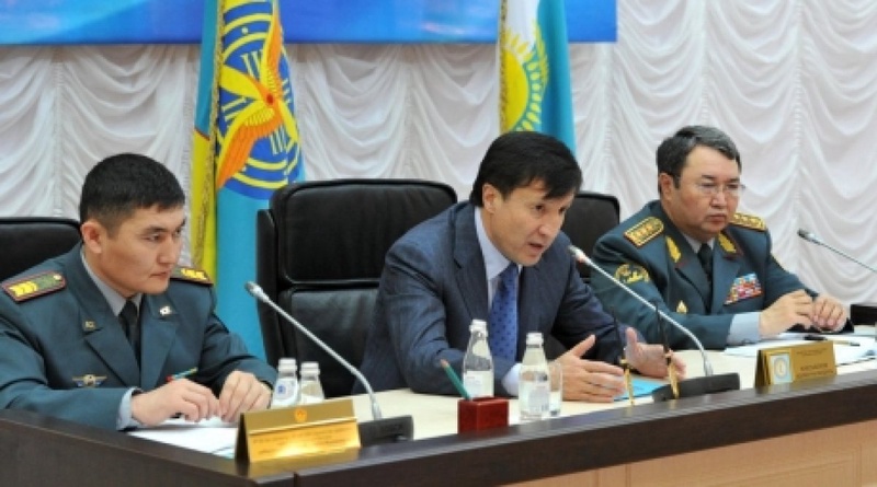 Kazakhstan Minister of Defense Adilbek Dzhaksybekov (C) took part in All-Army Meeting of noncommissioned officers.  ©Yermek Sarbassov