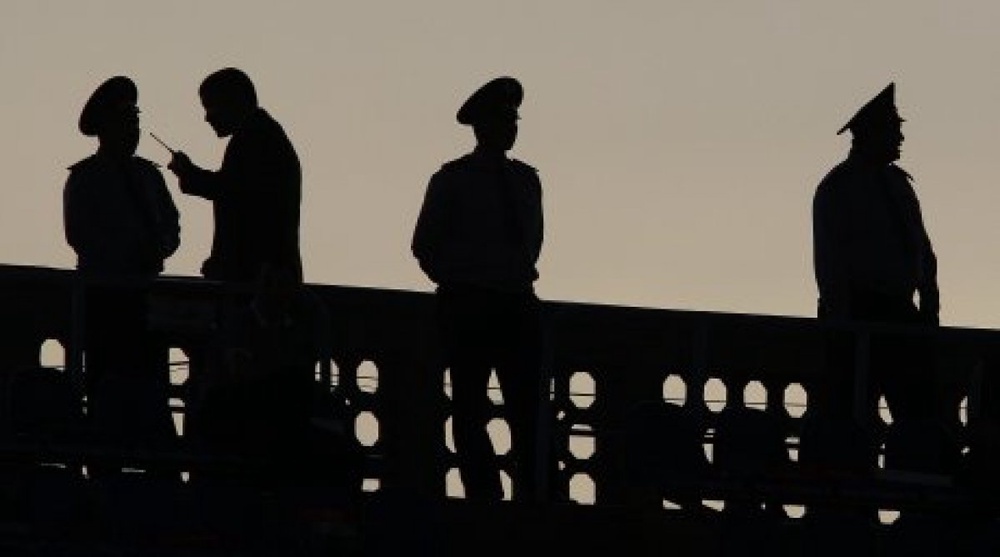 Silhouettes of Kazakhstan police officers. ©REUTERS