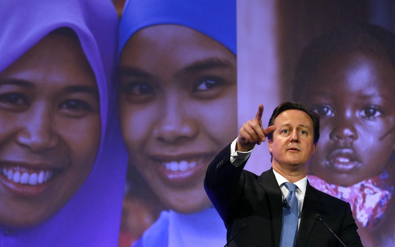 Britain's Prime Minister David Cameron speaks at the London Summit on Family Planning. ©REUTERS/Suzanne Plunkett 
