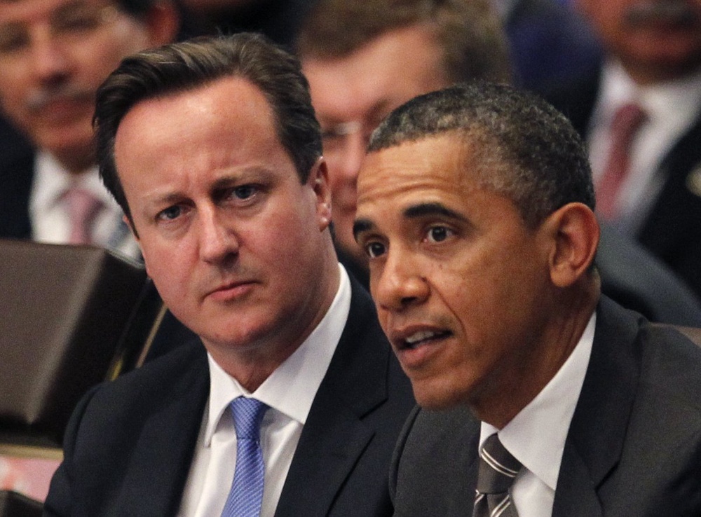 British Prime Minister David Cameron and US President Barack Obama. ©REUTERS/Bob Strong