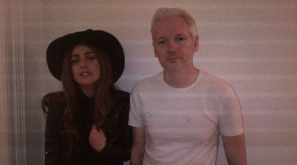 Lady Gaga visits Julian Assange. Photo courtesy of Lady GaGa/littlemonsters.com