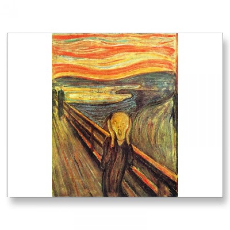 "The Scream," Edvard Munch's eerie 1895 masterpiece. Photo courtesy of zazzle.com