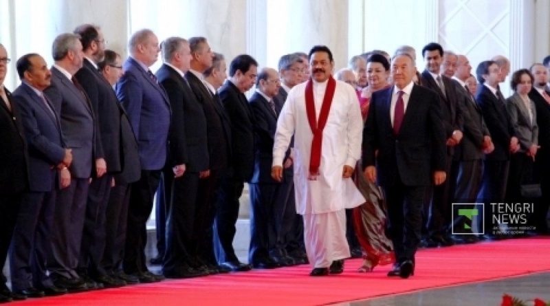 Kazakhstan President Nursultan Nazarbayev (R) and President of Sri Lanka Mahinda Rajapaksa (L). Photo by Danial Okassov©
