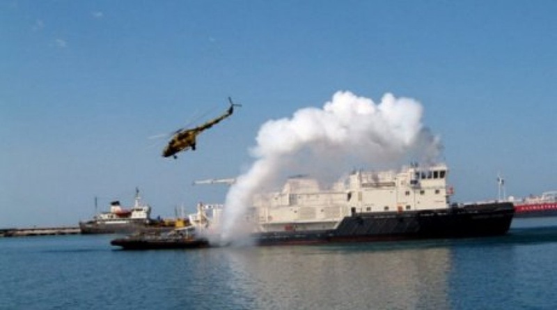 Helicopter attacking the sea craft that was hijacked by terrorists. Maneuvers. ©RIA Novosti