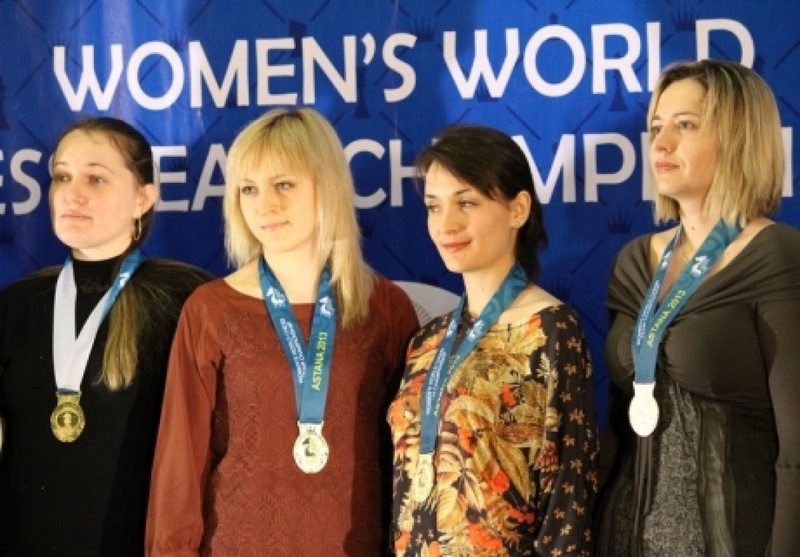 Ukrainian women's chess team. ©Vesti.kz