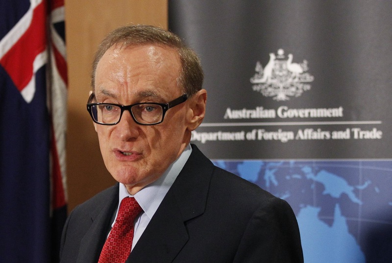 Australian Foreign Minister Bob Carr. ©REUTERS/Daniel Munoz