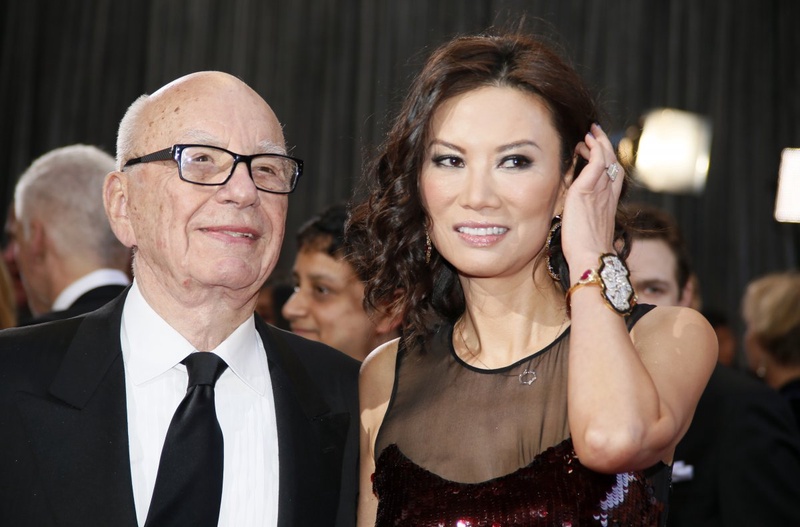 Rupert Murdoch, chairman and CEO of News Corporation with his wife Wendi Deng.