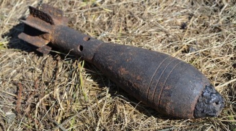 The missile made in 1939. Photo courtesy of the press-service of the Interior Department of Northern Kazakhstan Oblast.