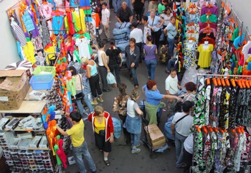 Almaty flea market before the fire. Tengrinews.kz stock photo.