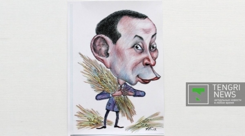 The caricature of the Minister of Agriculture of Kazakhstan Asylzhan Mamytbekov. ©Marat Abilov