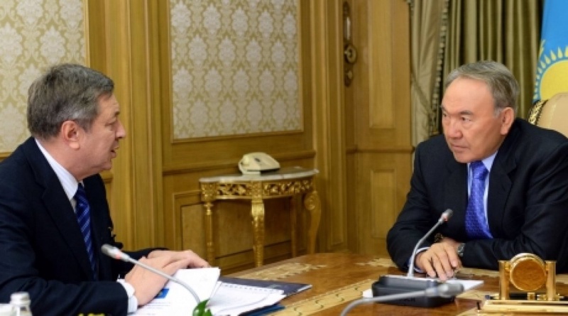 Kazakhstan's President Nursultan Nazarbayev meets with Vladimir Shkolnik. Photo courtesy of akorda.kz