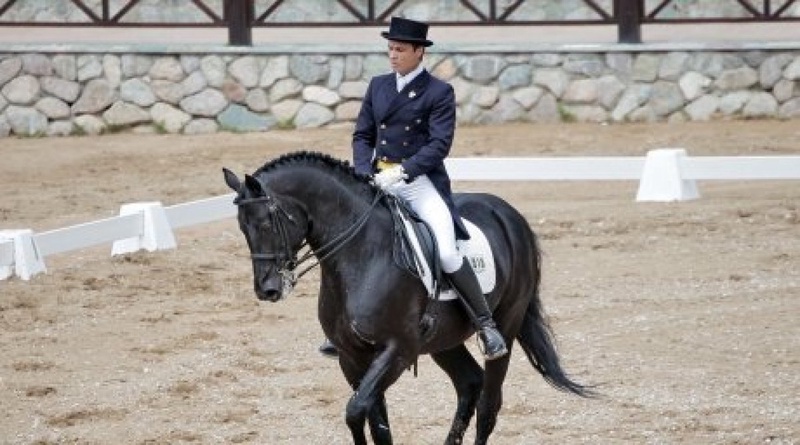 Seigey Buikevich riding Ispovednik. Photo courtesy of Kazakhstan Equestrian Federation