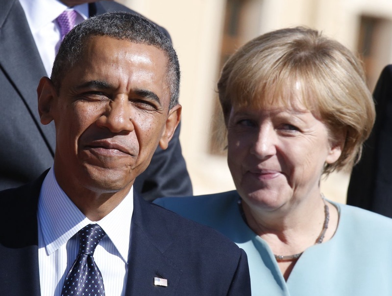 U.S. President Barack Obama and German Chancellor Angela Merkel. ©Reuters/Grigory Dukor
