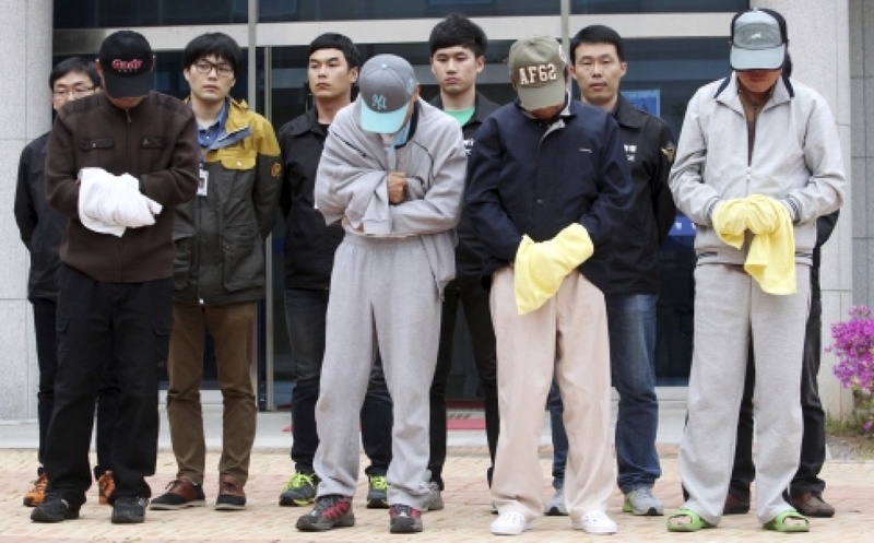 Crew members of the sunken ferry Sewol. Photo courtesy of scmp.com